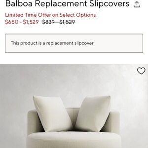 Pottery Barn Balboa swivel chair replacement  Slipcover